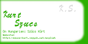 kurt szucs business card